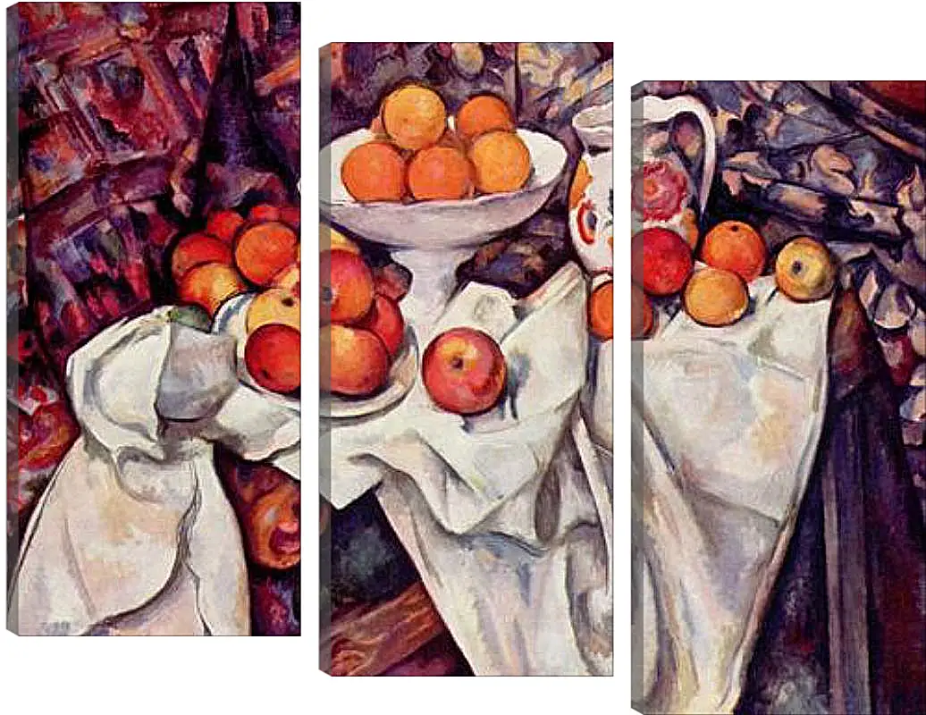 Модульная картина - Still Life with Apples and Oranges. Поль Сезанн