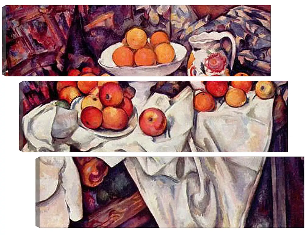 Модульная картина - Still Life with Apples and Oranges. Поль Сезанн