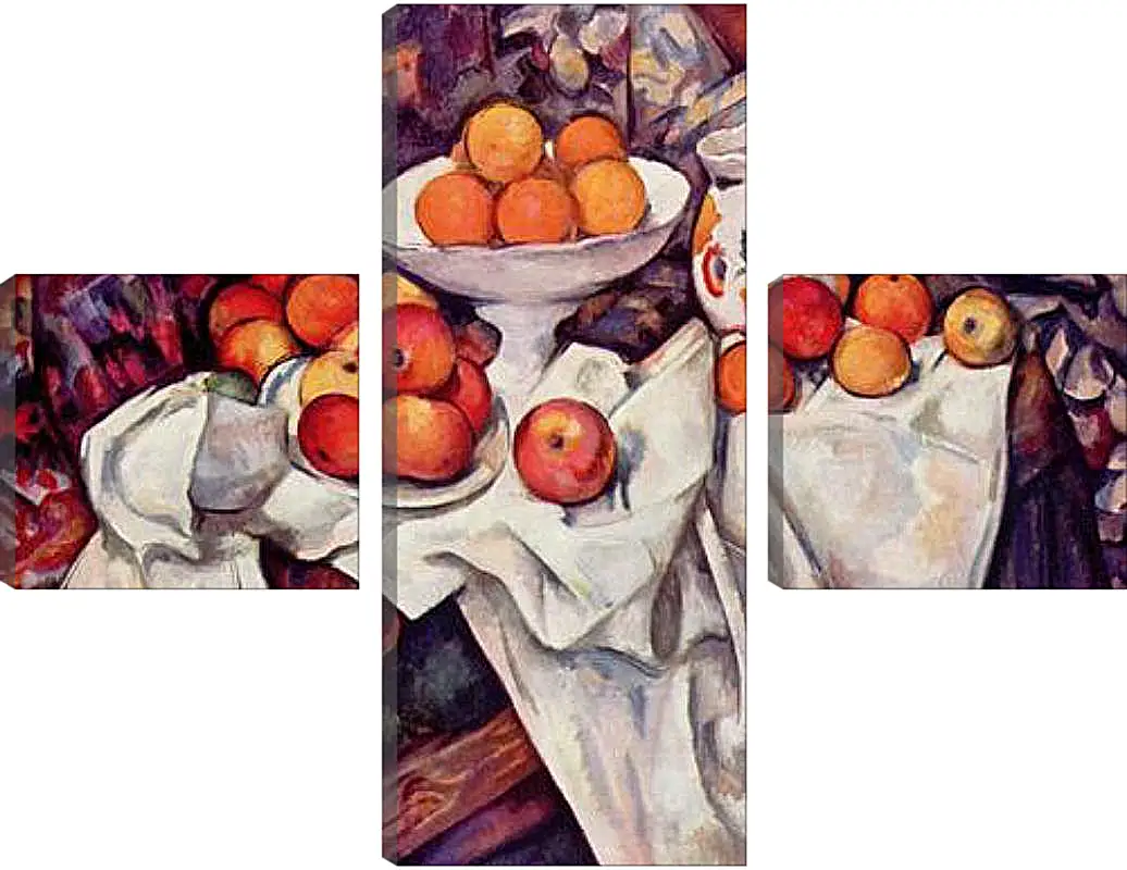 Модульная картина - Still Life with Apples and Oranges. Поль Сезанн