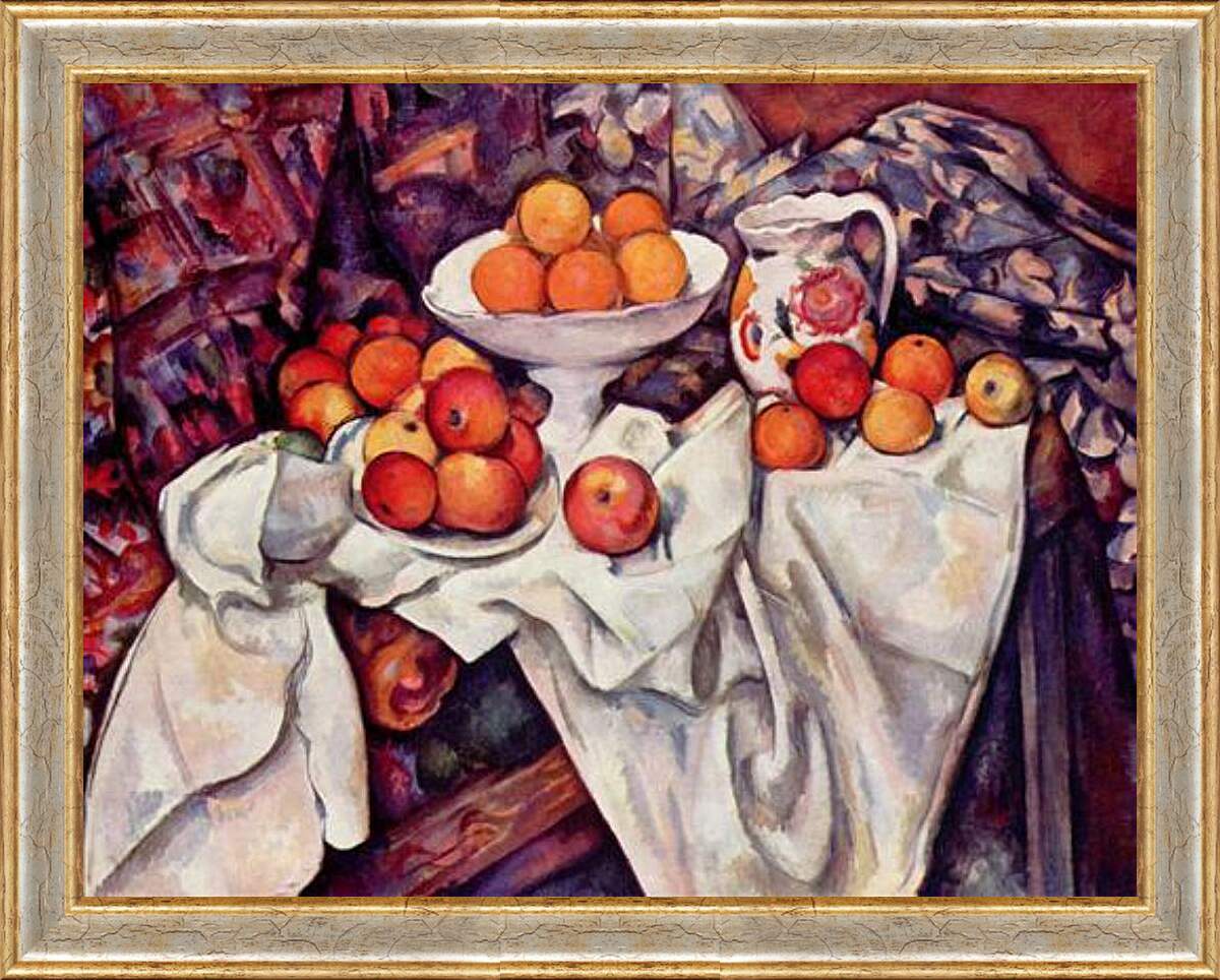 Картина в раме - Still Life with Apples and Oranges. Поль Сезанн