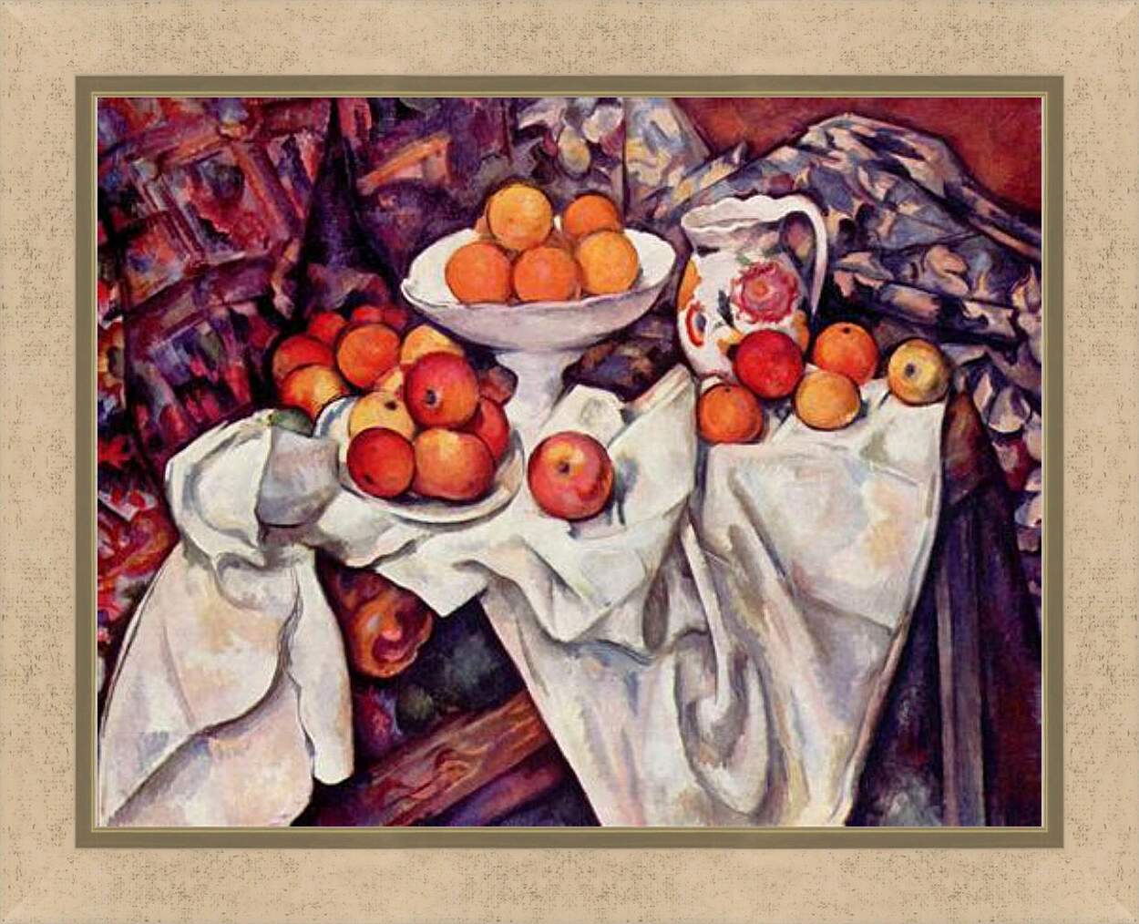 Картина в раме - Still Life with Apples and Oranges. Поль Сезанн