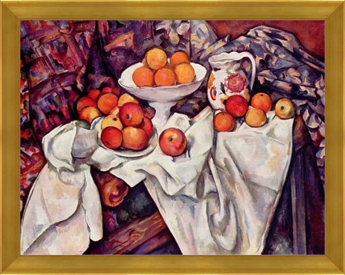 Картина в раме - Still Life with Apples and Oranges. Поль Сезанн