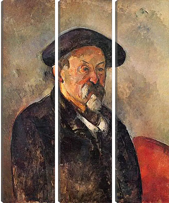 Модульная картина - Self-portrait with Beret. Поль Сезанн