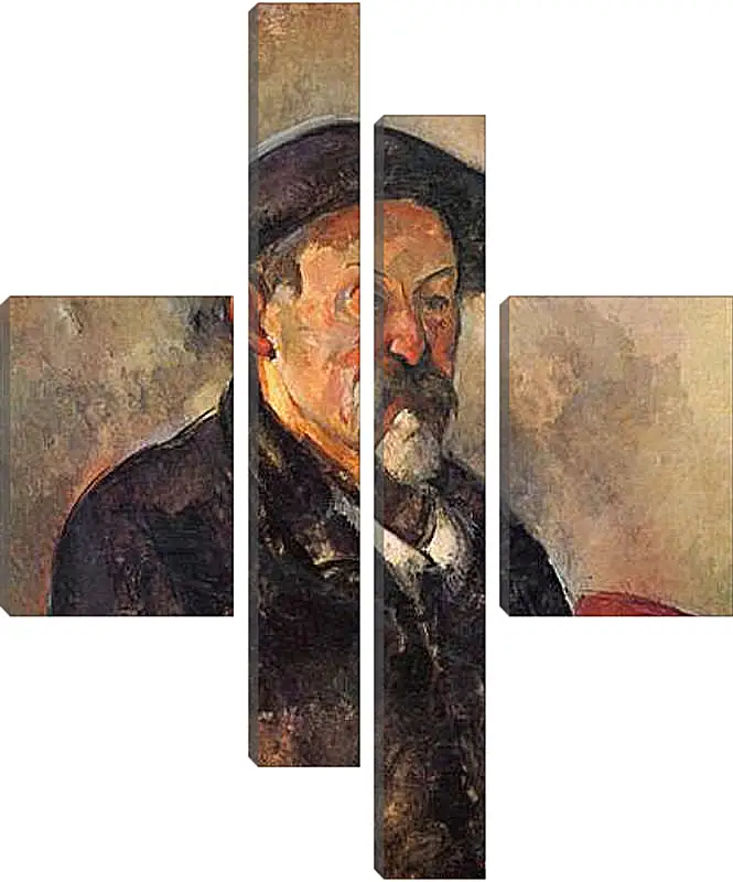 Модульная картина - Self-portrait with Beret. Поль Сезанн