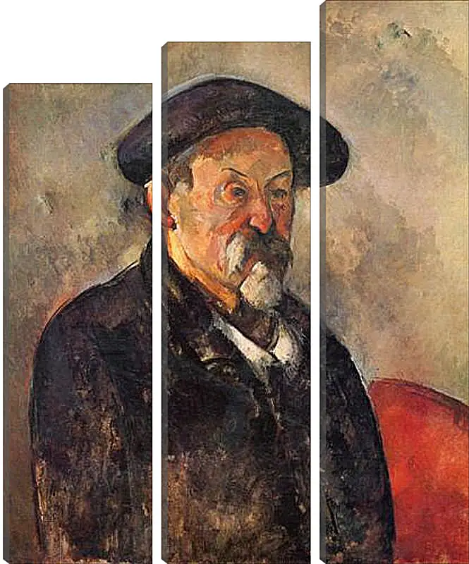 Модульная картина - Self-portrait with Beret. Поль Сезанн