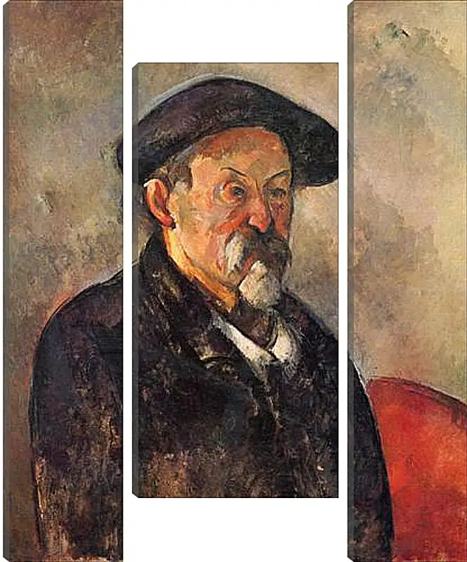 Модульная картина - Self-portrait with Beret. Поль Сезанн