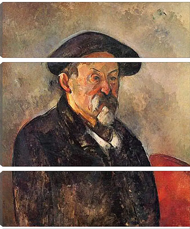 Модульная картина - Self-portrait with Beret. Поль Сезанн