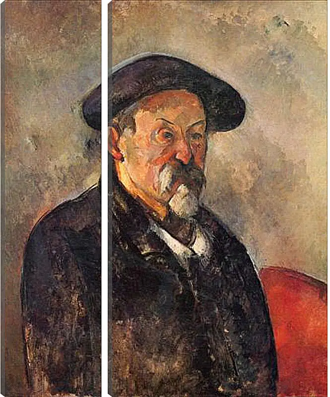 Модульная картина - Self-portrait with Beret. Поль Сезанн