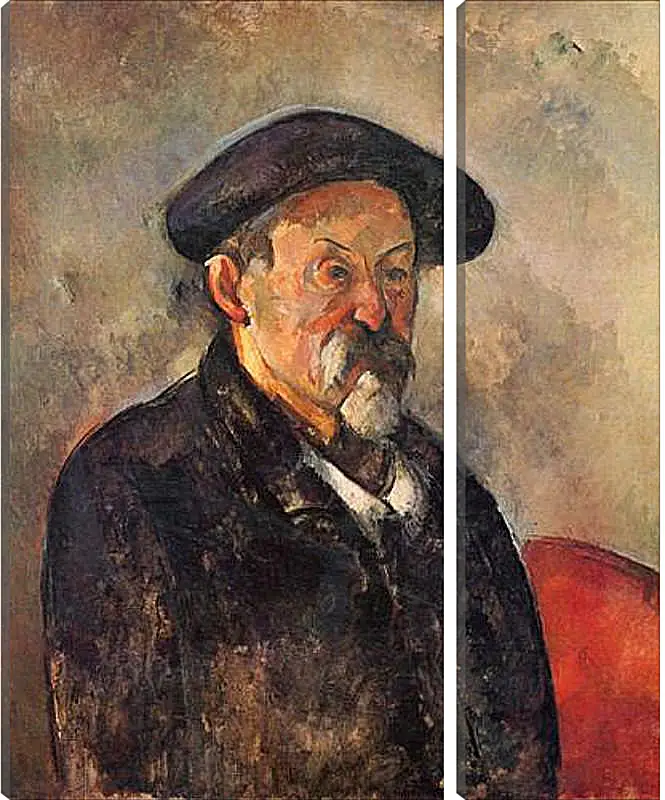 Модульная картина - Self-portrait with Beret. Поль Сезанн