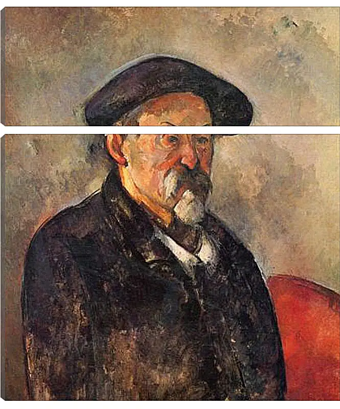 Модульная картина - Self-portrait with Beret. Поль Сезанн