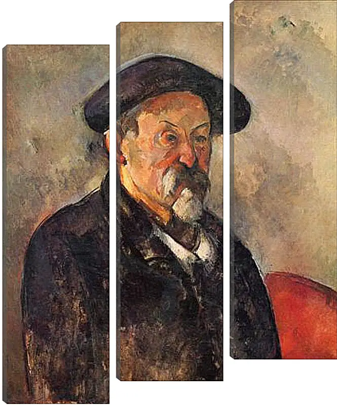 Модульная картина - Self-portrait with Beret. Поль Сезанн