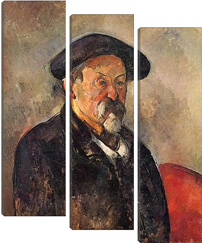 Модульная картина - Self-portrait with Beret. Поль Сезанн