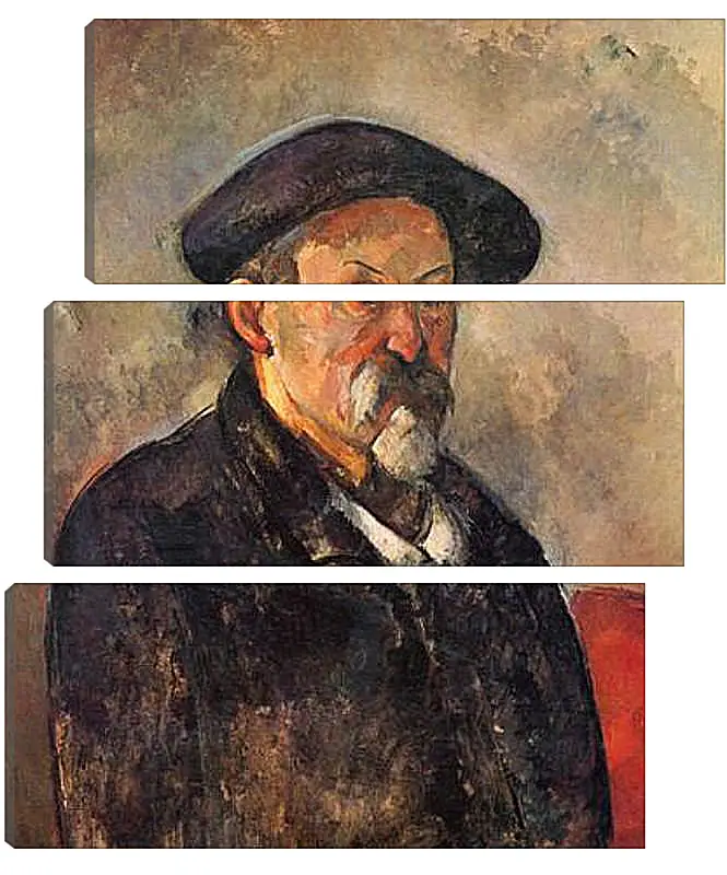 Модульная картина - Self-portrait with Beret. Поль Сезанн