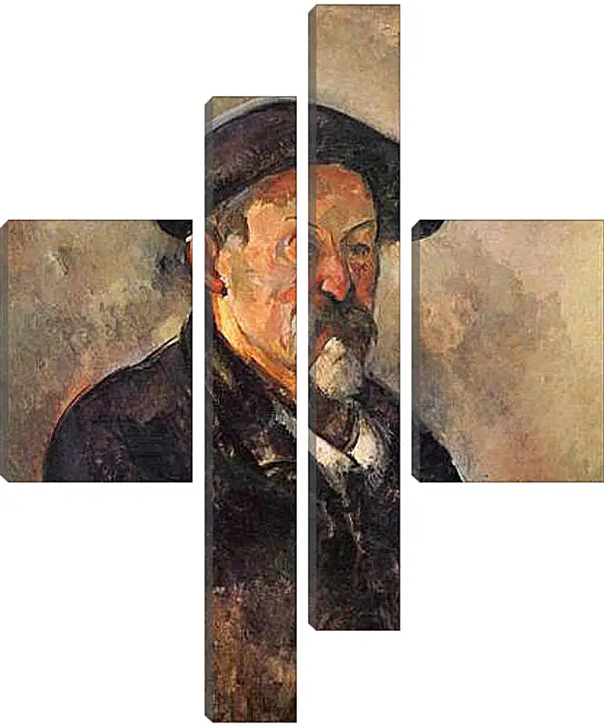 Модульная картина - Self-portrait with Beret. Поль Сезанн