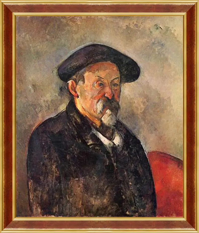 Картина в раме - Self-portrait with Beret. Поль Сезанн