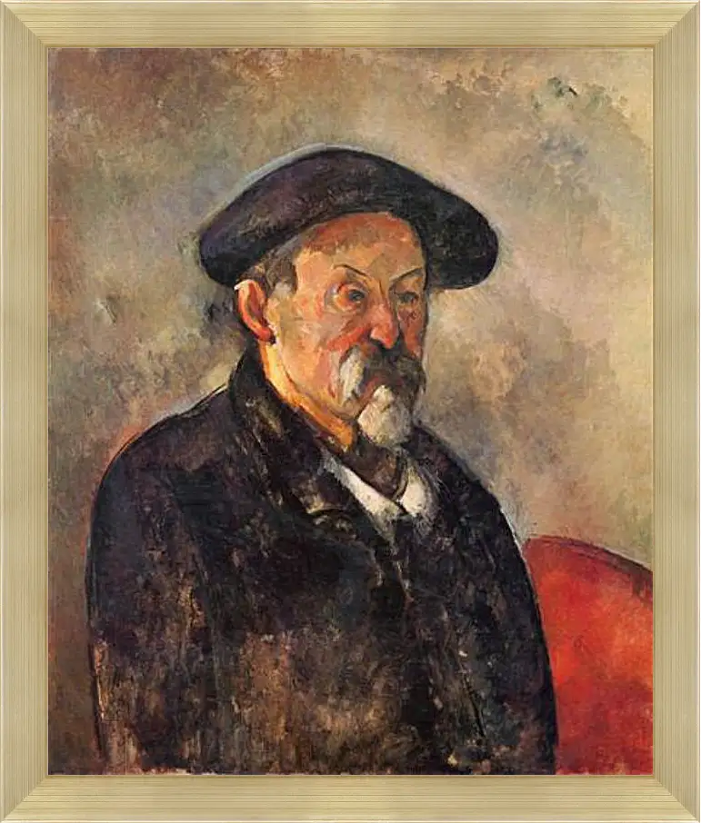 Картина в раме - Self-portrait with Beret. Поль Сезанн