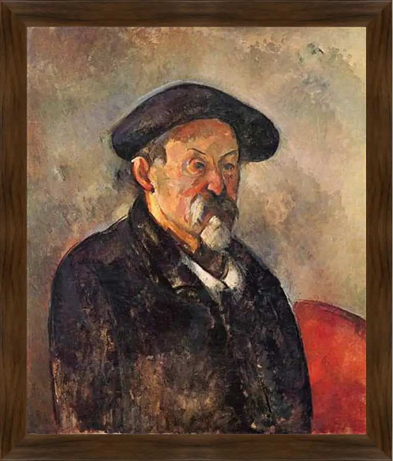 Картина в раме - Self-portrait with Beret. Поль Сезанн