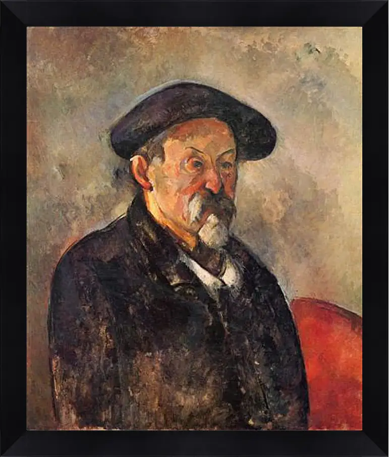 Картина в раме - Self-portrait with Beret. Поль Сезанн