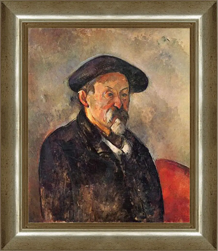 Картина в раме - Self-portrait with Beret. Поль Сезанн