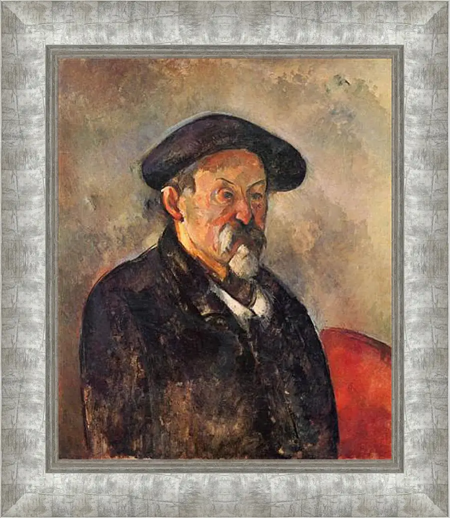 Картина в раме - Self-portrait with Beret. Поль Сезанн