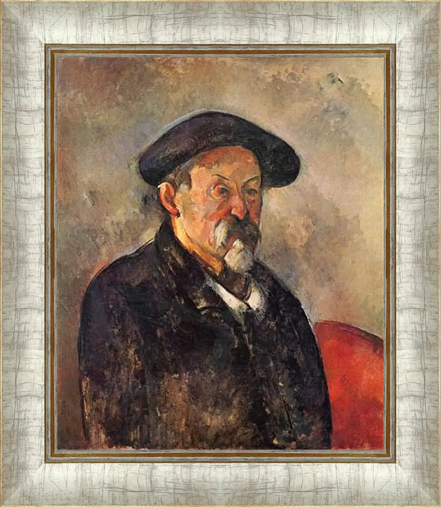 Картина в раме - Self-portrait with Beret. Поль Сезанн