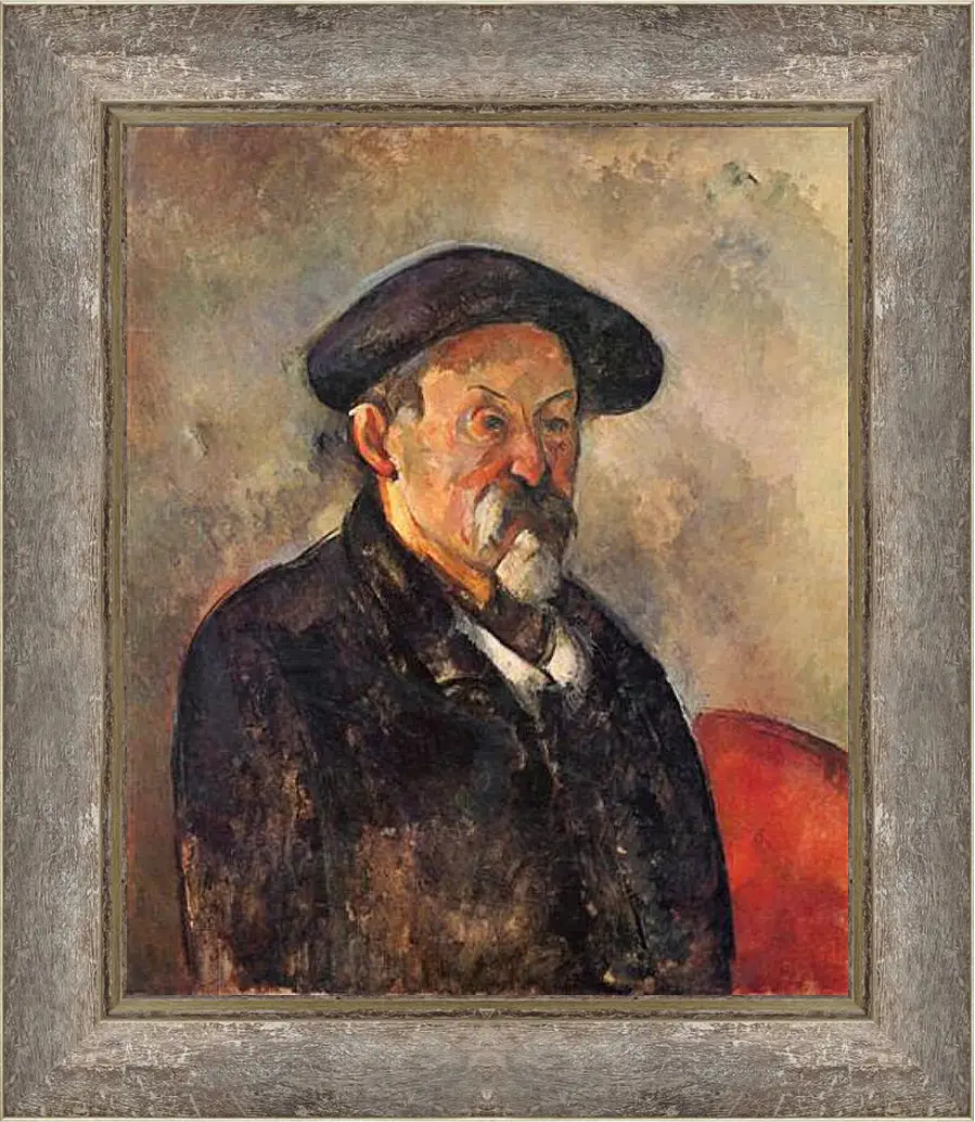 Картина в раме - Self-portrait with Beret. Поль Сезанн