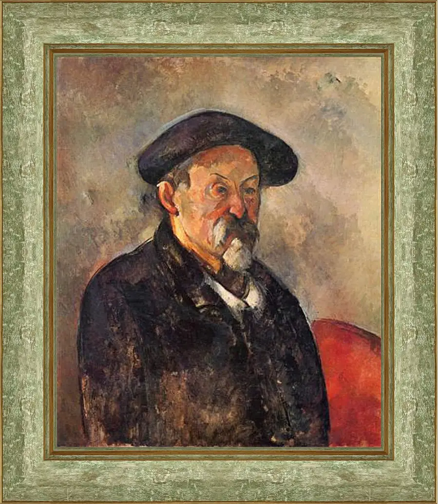 Картина в раме - Self-portrait with Beret. Поль Сезанн