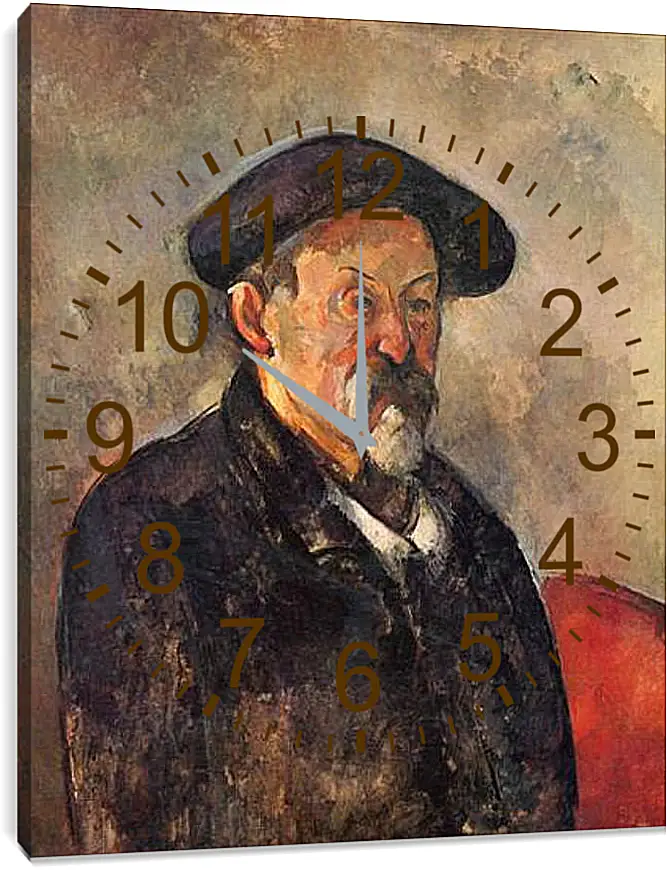 Часы картина - Self-portrait with Beret. Поль Сезанн