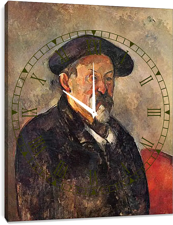 Часы картина - Self-portrait with Beret. Поль Сезанн