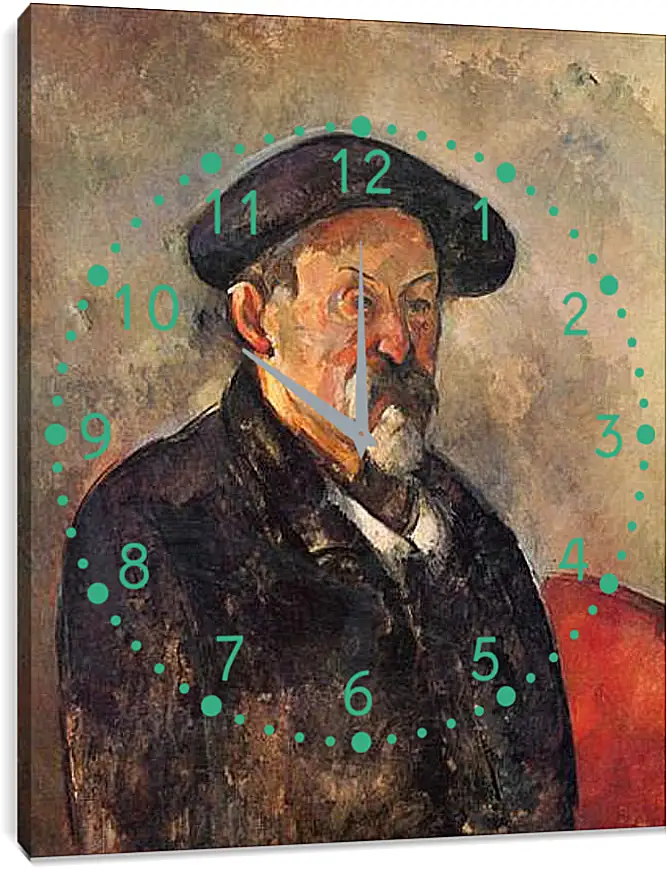Часы картина - Self-portrait with Beret. Поль Сезанн