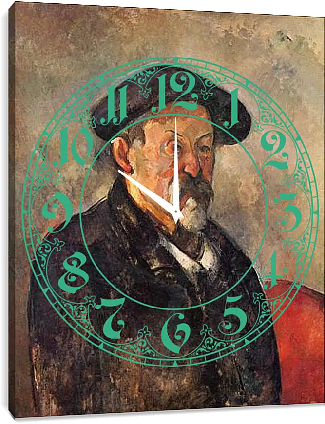 Часы картина - Self-portrait with Beret. Поль Сезанн