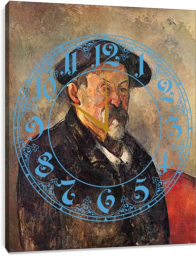 Часы картина - Self-portrait with Beret. Поль Сезанн