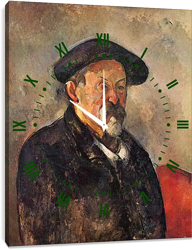 Часы картина - Self-portrait with Beret. Поль Сезанн