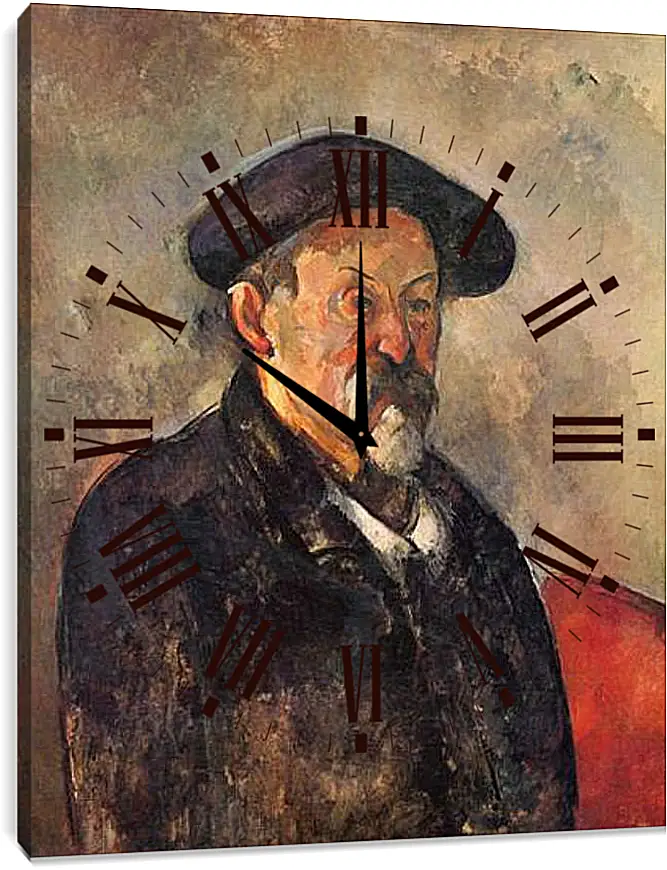 Часы картина - Self-portrait with Beret. Поль Сезанн