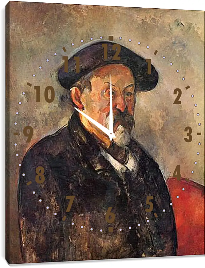 Часы картина - Self-portrait with Beret. Поль Сезанн