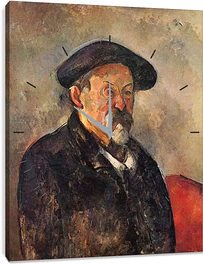 Часы картина - Self-portrait with Beret. Поль Сезанн