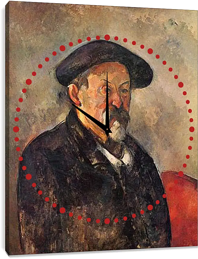 Часы картина - Self-portrait with Beret. Поль Сезанн