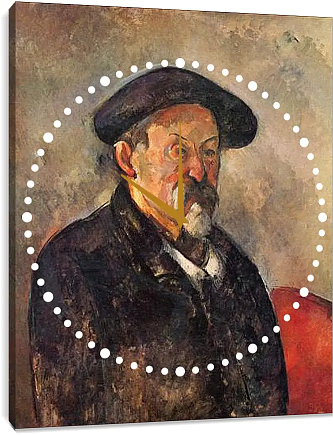 Часы картина - Self-portrait with Beret. Поль Сезанн