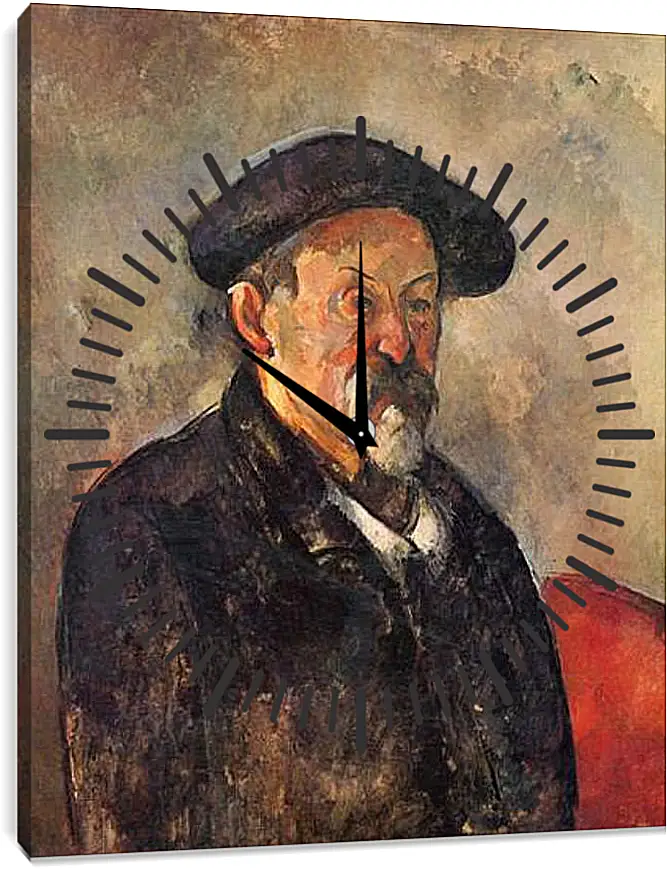 Часы картина - Self-portrait with Beret. Поль Сезанн