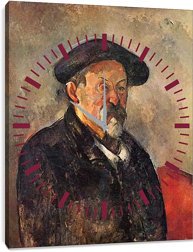 Часы картина - Self-portrait with Beret. Поль Сезанн