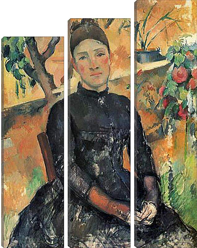 Модульная картина - Madame Cezanne in the Greenhouse. Поль Сезанн