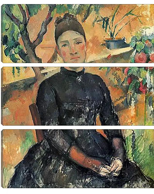 Модульная картина - Madame Cezanne in the Greenhouse. Поль Сезанн