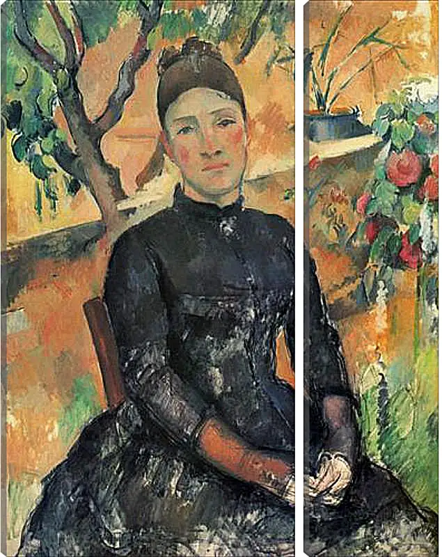 Модульная картина - Madame Cezanne in the Greenhouse. Поль Сезанн