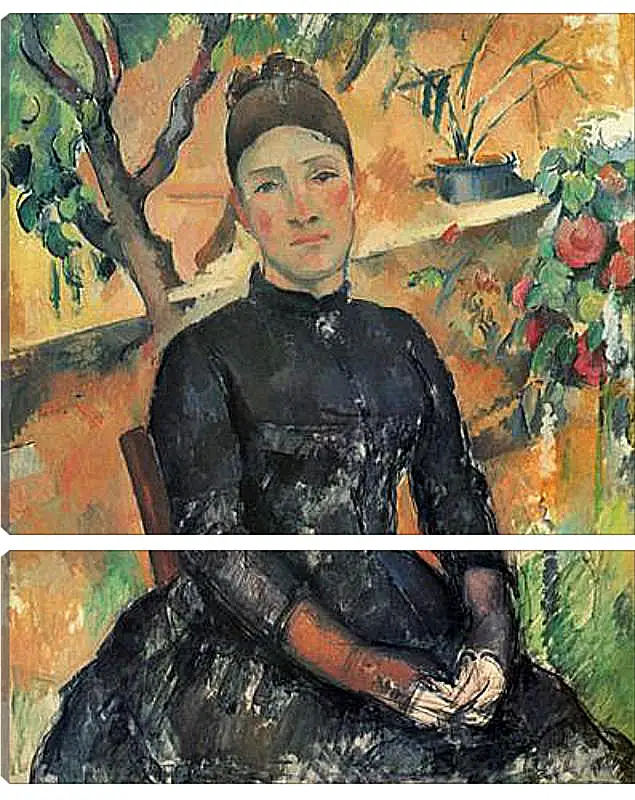 Модульная картина - Madame Cezanne in the Greenhouse. Поль Сезанн