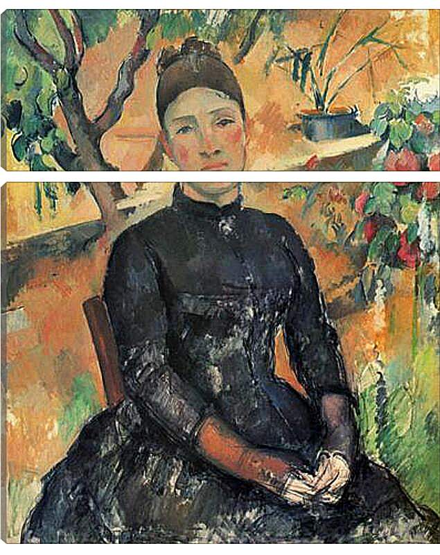 Модульная картина - Madame Cezanne in the Greenhouse. Поль Сезанн