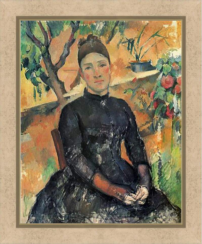 Картина в раме - Madame Cezanne in the Greenhouse. Поль Сезанн