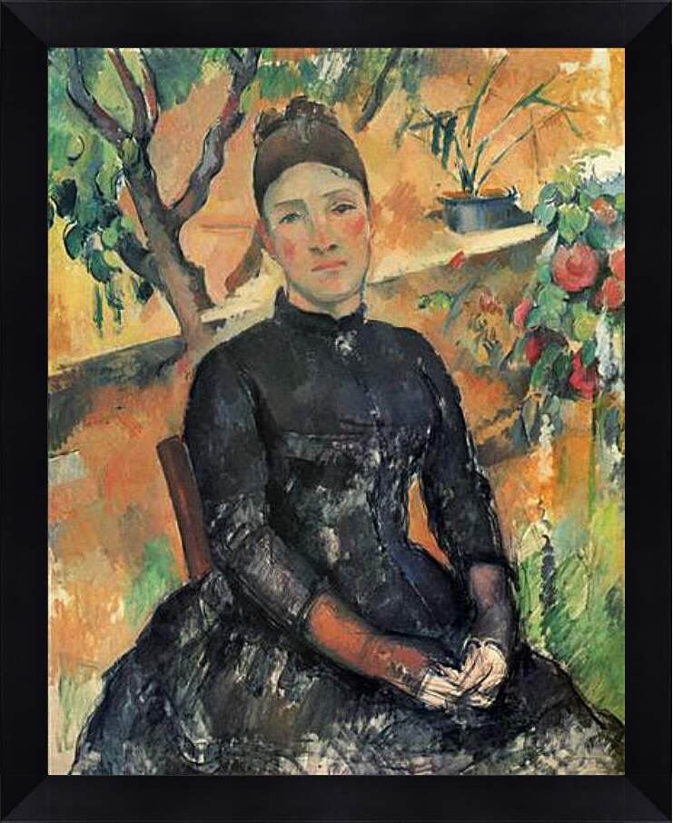 Картина в раме - Madame Cezanne in the Greenhouse. Поль Сезанн
