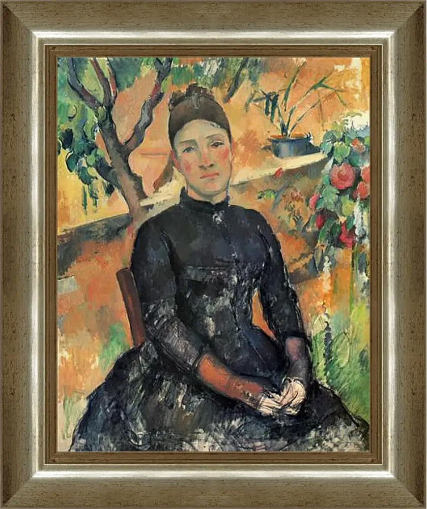 Картина в раме - Madame Cezanne in the Greenhouse. Поль Сезанн