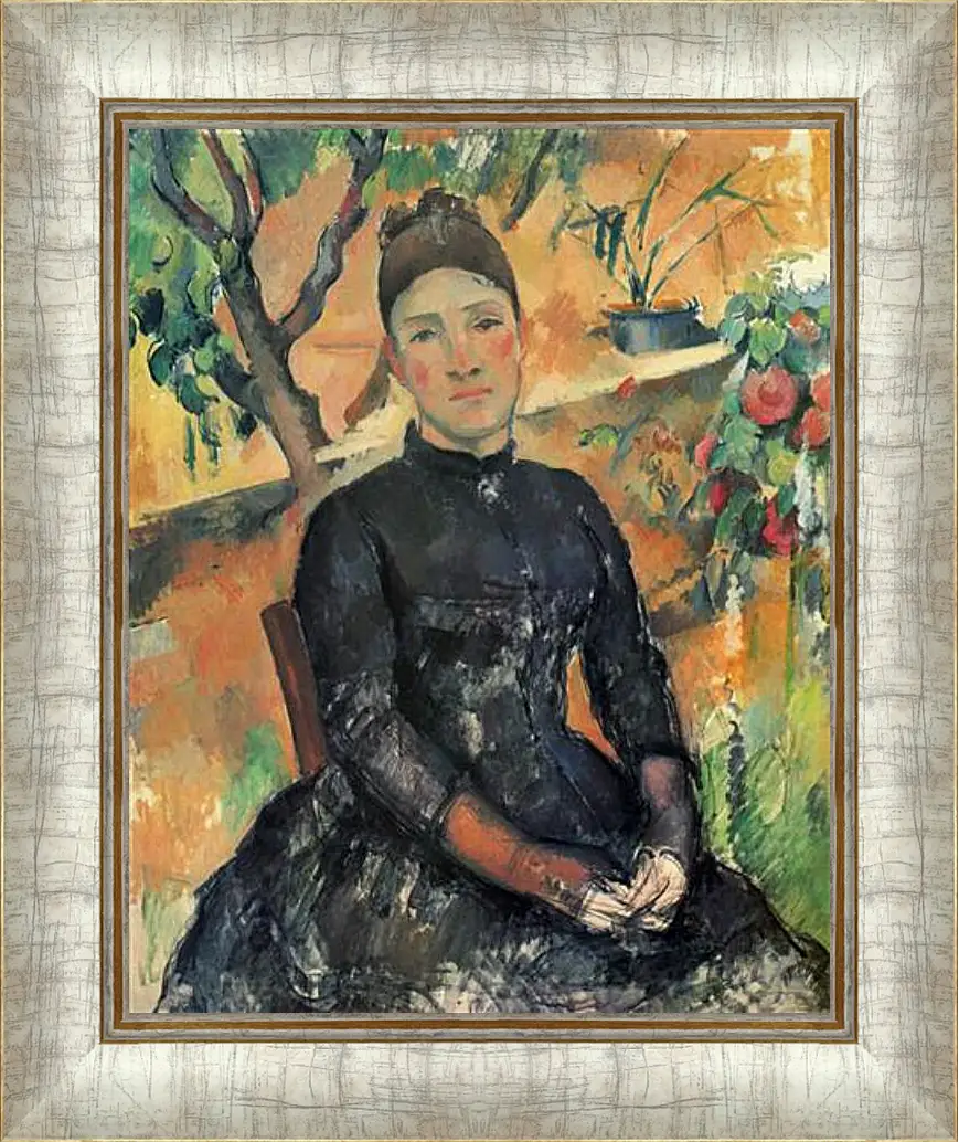 Картина в раме - Madame Cezanne in the Greenhouse. Поль Сезанн