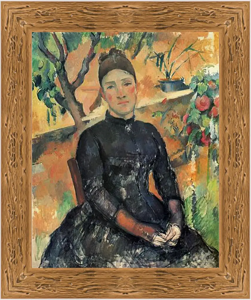 Картина в раме - Madame Cezanne in the Greenhouse. Поль Сезанн